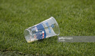 plastic beer cup during the Dutch Eredivisie match between PSV Eindhoven and Ajax Amsterdam at the Phillips stadium on September 22, 2019 in Eindhoven, The Netherlands(Photo by VI Images via Getty Images)